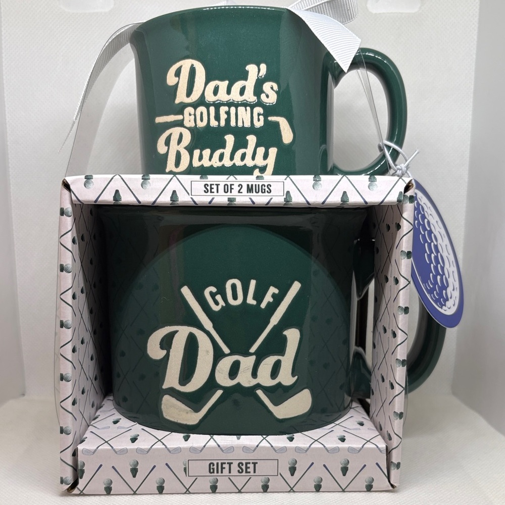 Father & Son Golf Dad & Dad's Golfing Buddy Ceramic Mug Set NIB ⛳️
